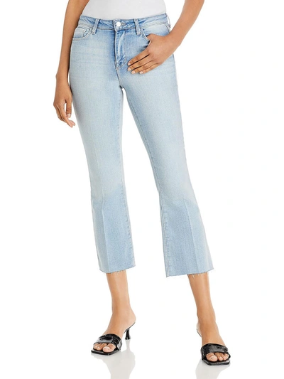 Shop L Agence Kendra Womens Denim Crop Flare Jeans In Multi