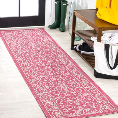 Jonathan Y Charleston Vintage Filigree Textured Weave Indoor/outdoor Yellow/cream Square Area Rug