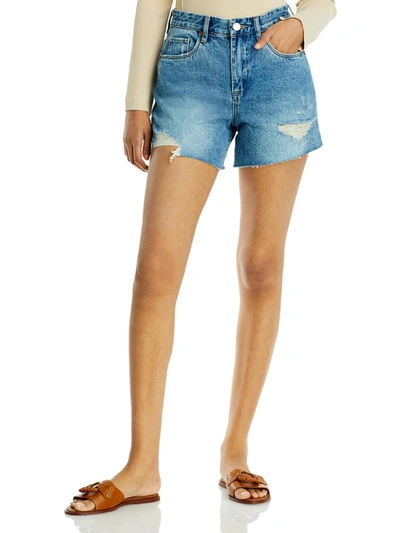 Shop Blanknyc The Perry Womens Distressed Mom Cutoff Shorts In Blue