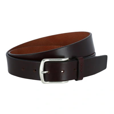 Shop Trafalgar Lucas 35mm Brindle Leather Belt In Brown