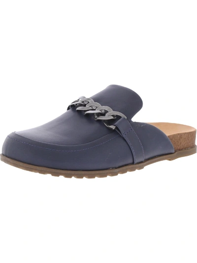 Shop Vionic Georgie Womens Leather Slip On Mules In Blue