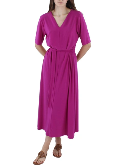Shop Msk Womens V-neck Midi Shift Dress In Pink