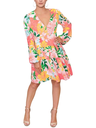 Shop Rachel Rachel Roy Aurora Womens Tiered Mini Fit & Flare Dress In Multi