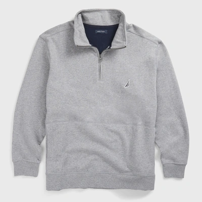 Nautica Mens Big & Tall Quarter-zip Sweatshirt In Multi