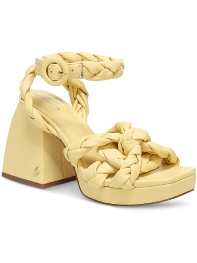 Shop Circus By Sam Edelman Mable Womens Faux Leather Strappy Platform Sandals In Yellow