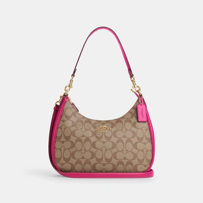 Shop Coach Outlet Teri Hobo In Signature Canvas In Multi