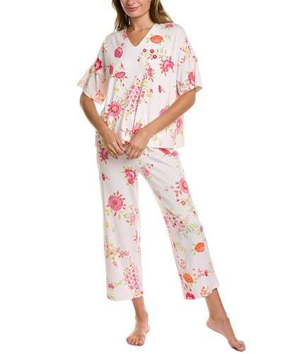 Shop N Natori 2pc Butterfly Garden Pajama Set In Pink
