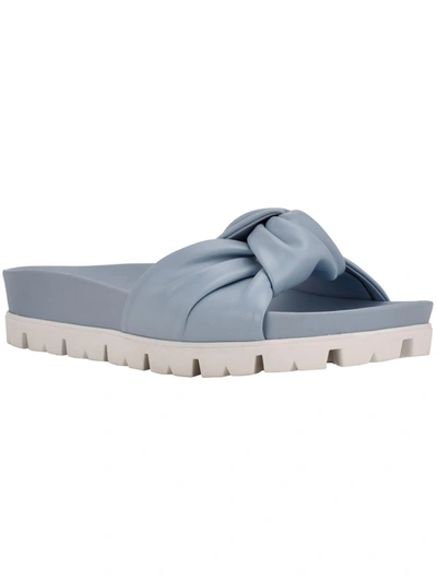 Shop Calvin Klein Chaya Womens Slip On Outdoors Platform Sandals In Blue