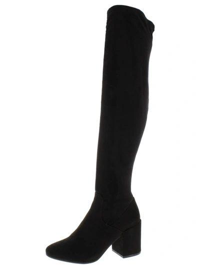 Bar Iii Giana Womens Faux Leather Tall Over-the-knee Boots In Black