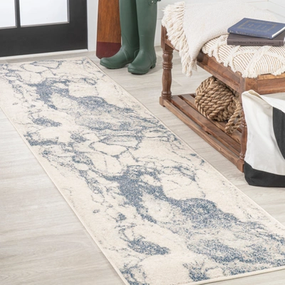 Jonathan Y Marmo Abstract Marbled Modern Gold/gray Runner Rug