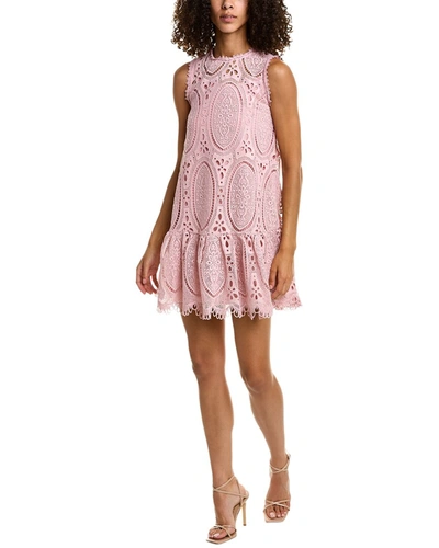 Shop Gracia Eyelet Lace Mini Dress In Pink