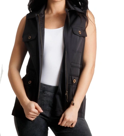 Shop Angel Zip-up Pocket Anorak Vest In Black