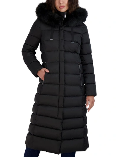Shop Tahari Nellie Womens Long Polyester Puffer Coat In Black