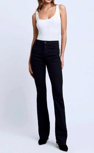 Shop L Agence Ruth High Rise Straight Jean In Black