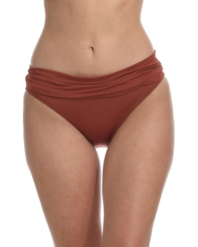 Shop La Blanca Shirred Band Hipster Bottom In Red