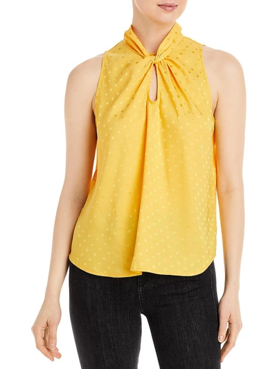 Shop Chenault Womens Satin Halter Blouse In Yellow