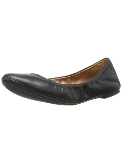 Shop Lucky Brand Emmie Womens Leather Ballet Flats In Black