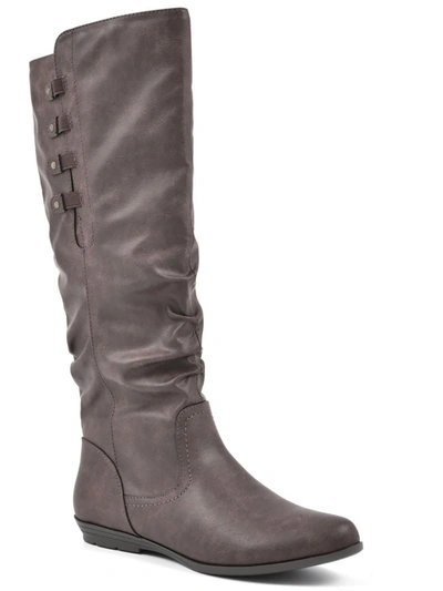 Shop Cliffs By White Mountain Francie Womens Faux Leather Slouchy Knee-high Boots In Grey