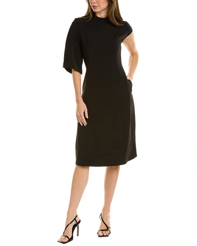 Shop Gracia One-sleeve Midi Dress In Black
