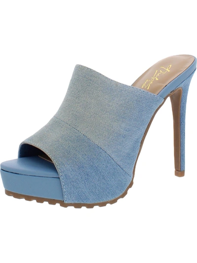 Shop Thalia Sodi Cindie Womens Platforms Peep-toe Mule Sandals In Blue