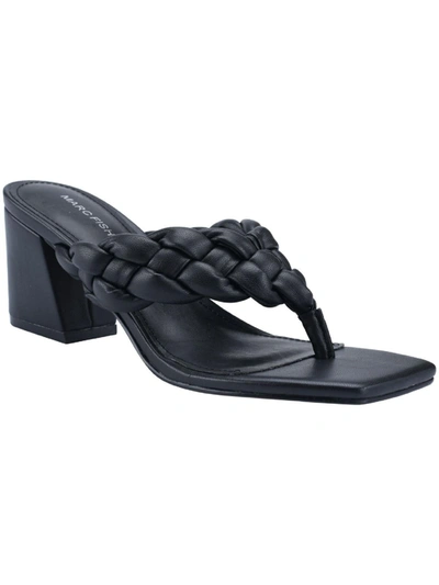 Shop Marc Fisher Galynite Womens Faux Leather Slip-on Block Heel In Black