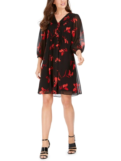 Shop Calvin Klein Petites Womens Floral Mini Shift Dress In Multi