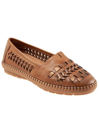 Shop Trotters Rory Womens Leather Cut-out Fashion Loafers In Brown