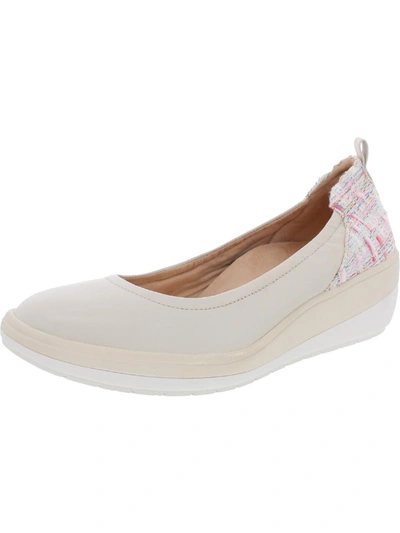 Shop Vionic Jacey Womens Leather Round Toe Ballet Flats In White