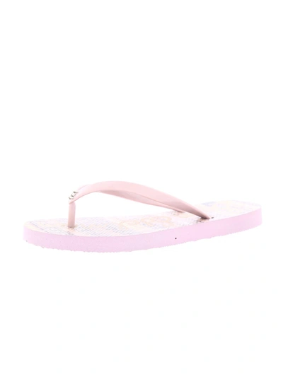 Shop Sam Edelman Skye Womens Logo Slip On Flip-flops In Pink