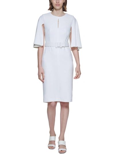 Shop Calvin Klein Womens Knee-length Party Sheath Dress In White
