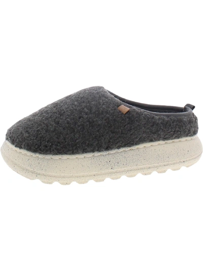 Shop Cool Planet By Steve Madden Buzz Womens Faux Fur Lined Slip On Mules In Grey