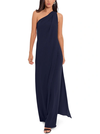 Shop Betsy & Adam Womens Overlay Maxi Evening Dress In Blue