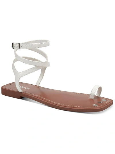 Shop Bar Iii Ryanne Womens Patent Toe Loop Strappy Sandals In White