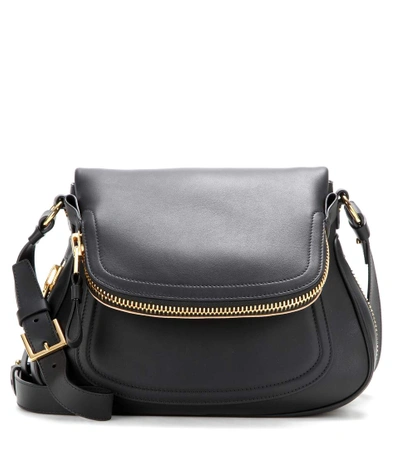 Shop Tom Ford Medium New Jennifer Leather Shoulder Bag In Llack