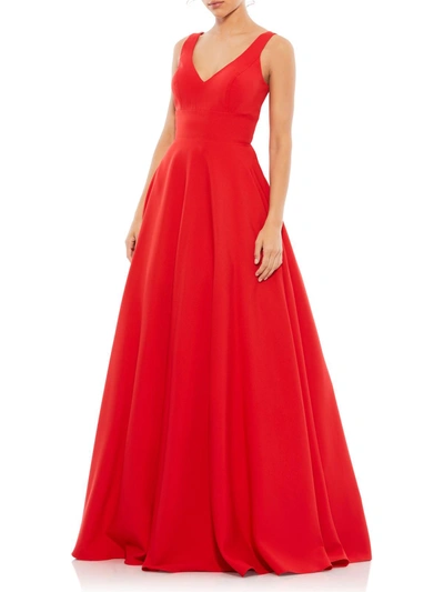 Shop Ieena For Mac Duggal Womens Empire Waist Maxi Evening Dress In Red