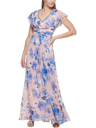 Shop Eliza J Womens Floral Maxi Evening Dress In Multi