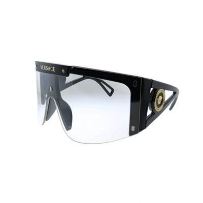 Shop Versace Ve 4393 Gb1/1w Womens Shield Sunglasses In White