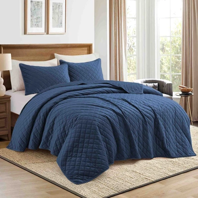 Puredown Peace Nest 3-piece Premium Lightweight Velvet Plush Quilt Sets Bedspread Coverlet Sets
