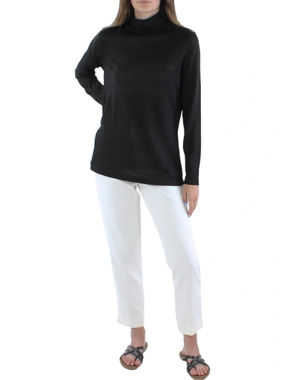Shop Anne Klein Womens Metallic Lightweight Turtleneck Sweater In Multi
