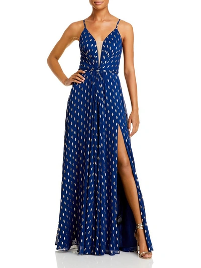 Shop Aqua Womens Mesh Inset Maxi Evening Dress In Multi