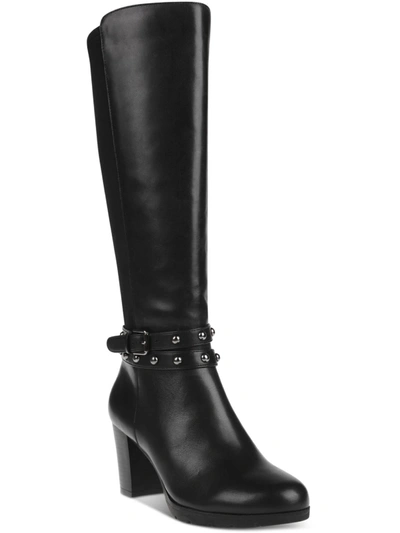 Shop Anne Klein Real01f9 Womens Leather Dressy Knee-high Boots In Black