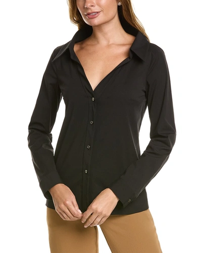 Shop Michael Kors Poplin Portrait Top In Black