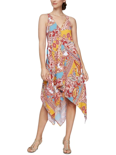 Shop Slny Womens Handkerchief Hem Printed Maxi Dress In Multi