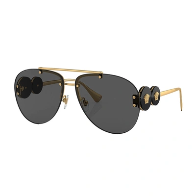 Shop Versace Ve 2250 100287 63mm Womens Aviator Sunglasses In Gold