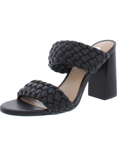Shop Steve Madden Tielo Womens Faux Leather Slip On Heels In Black