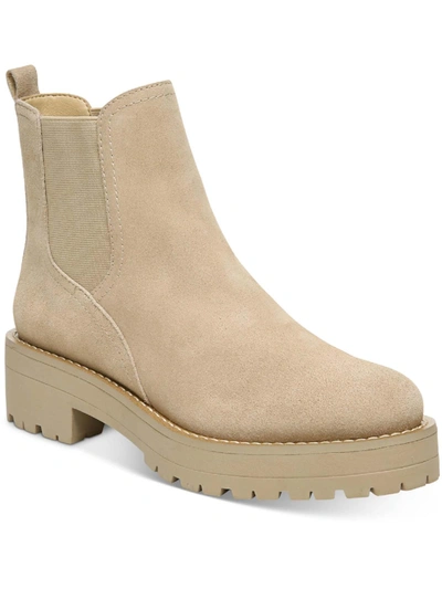Shop Sam Edelman Justina Womens Laceless Ankle Chelsea Boots In Beige