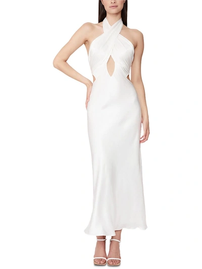 Shop Bardot Womens Satin Sleeveless Midi Dress In White