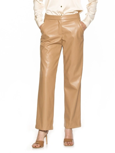 Shop Alexia Admor Faux Leather Pants In Brown