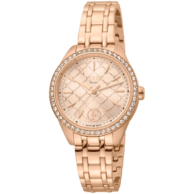 Shop Ferre Milano Women's Rose Gold Dial Watch In Beige