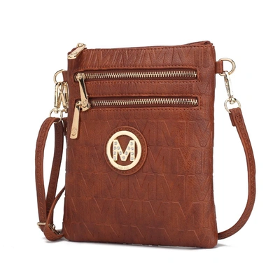 Mkf Collection By Mia K Scarlett Vegan Leather Crossbody Handbag For Women In Brown